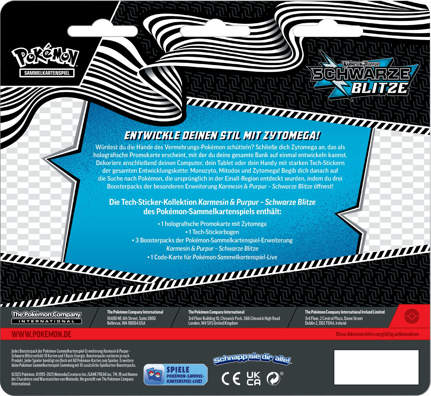 Pokémon Schwarze Blitze & Weiße Flammen - Tech-Sticker-Kollektion